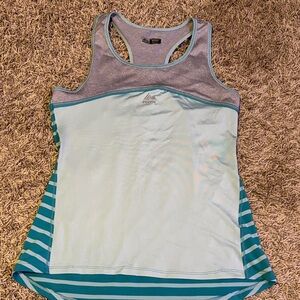 RBX Gray and Light Blue Striped Tank Top
